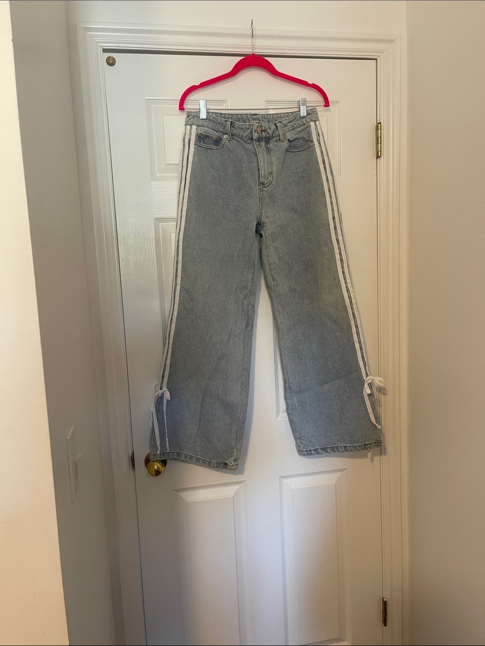 BiBi  Wide-Leg Jeans with White Side Stripes